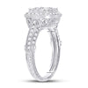 14k White Gold Round Diamond Cluster Bridal Wedding Engagement Ring 1-1/4 Cttw