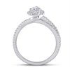 14k White Gold Pear Diamond Halo Bridal Wedding Engagement Ring 1 Cttw
