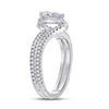 14k White Gold Pear Diamond Halo Bridal Wedding Engagement Ring 1 Cttw