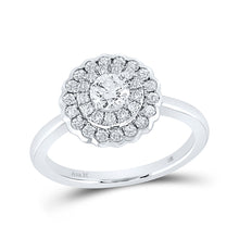  14k White Gold Round Diamond Halo Bridal Wedding Engagement Ring 3/4 Cttw