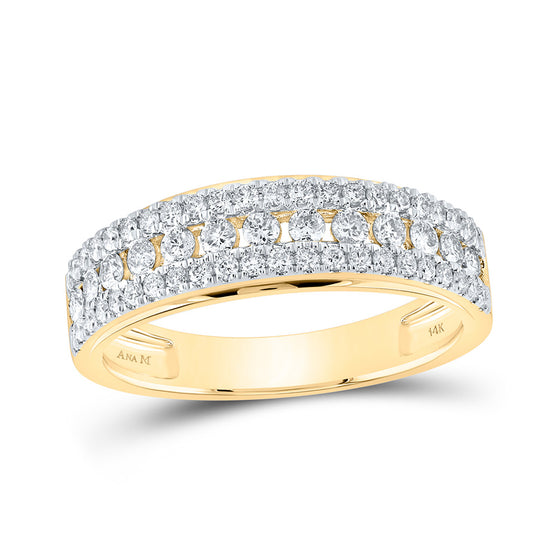 14k Yellow Gold His Hers Round Diamond Halo Matching Wedding Set 3 Cttw