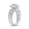 14k White Gold Round Diamond Bridal Wedding Ring Band Set 1 Cttw
