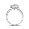 14k White Gold Round Diamond Bridal Wedding Ring Band Set 1 Cttw