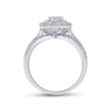 14k White Gold Round Diamond Bridal Wedding Ring Band Set 1 Cttw