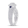 14k White Gold Princess Diamond Bridal Wedding Ring Band Set 7/8 Cttw