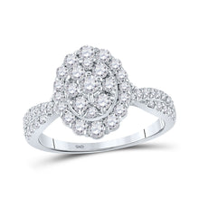 10k White Gold Round Diamond Oval Bridal Wedding Engagement Ring 1 Cttw