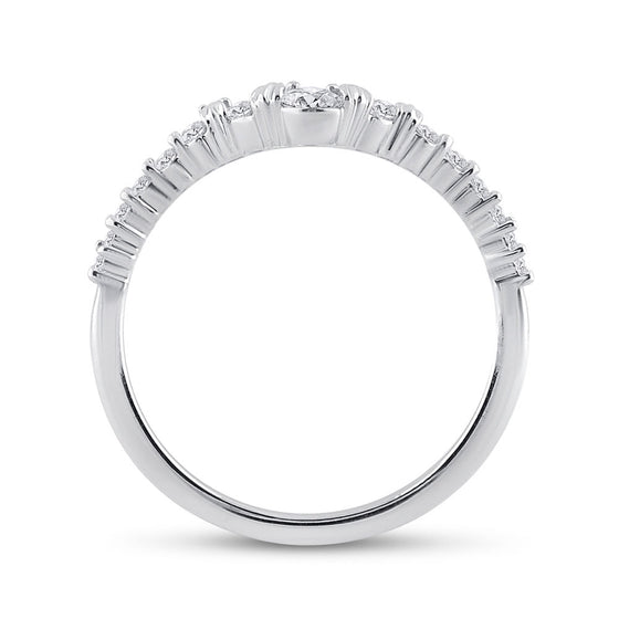 10k White Gold Womens Round Diamond Wedding Solitaire Enhancer Band 1/3 Cttw