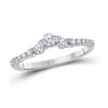 10k White Gold Womens Round Diamond Wedding Solitaire Enhancer Band 1/3 Cttw