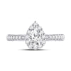 14k White Gold Pear Diamond Solitaire Bridal Wedding Engagement Ring 1 Cttw