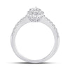 14k White Gold Pear Diamond Solitaire Bridal Wedding Engagement Ring 1 Cttw