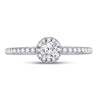 14k White Gold Round Diamond Halo Bridal Wedding Engagement Ring 1/2 Cttw