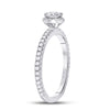 14k White Gold Round Diamond Halo Bridal Wedding Engagement Ring 1/2 Cttw