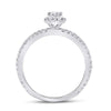 14k White Gold Round Diamond Halo Bridal Wedding Engagement Ring 1/2 Cttw