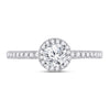 14k White Gold Round Diamond Halo Bridal Wedding Engagement Ring 7/8 Cttw
