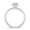 14k White Gold Round Diamond Halo Bridal Wedding Engagement Ring 7/8 Cttw