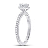 14k White Gold Round Diamond Halo Bridal Wedding Engagement Ring 7/8 Cttw