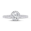 14k White Gold Round Diamond Halo Bridal Wedding Engagement Ring 1 Cttw
