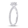 14k White Gold Round Diamond Halo Bridal Wedding Engagement Ring 1 Cttw