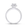 14k White Gold Round Diamond Halo Bridal Wedding Engagement Ring 1 Cttw