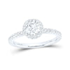 14k White Gold Round Diamond Halo Bridal Wedding Engagement Ring 1 Cttw