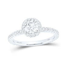  14k White Gold Round Diamond Halo Bridal Wedding Engagement Ring 1 Cttw