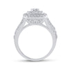 14k White Gold Round Diamond Bridal Wedding Ring Band Set 1-1/2 Cttw