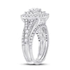 14k White Gold Round Diamond Bridal Wedding Ring Band Set 1-1/2 Cttw