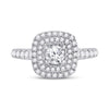 14k White Gold Round Diamond Halo Bridal Wedding Engagement Ring 1 Cttw