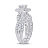 14k White Gold Round Diamond Bridal Wedding Ring Band Set 1-1/2 Cttw