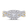 14k Yellow Gold Princess Diamond Bridal Wedding Ring Band Set 1/2 Cttw
