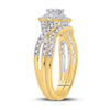 14k Yellow Gold Princess Diamond Bridal Wedding Ring Band Set 1/2 Cttw