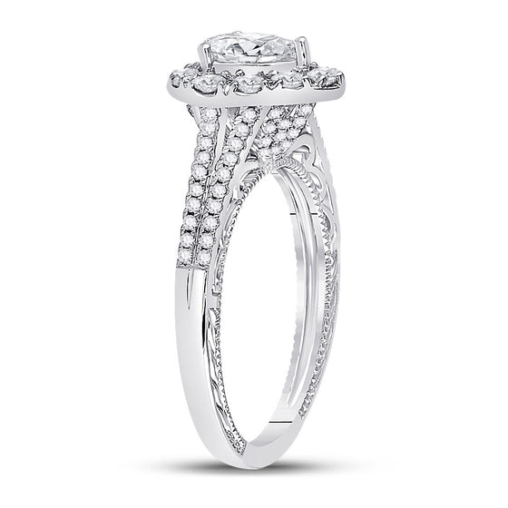 14k White Gold Pear Diamond Solitaire Bridal Wedding Engagement Ring 1 Cttw