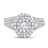 14k White Gold Round Diamond Bridal Wedding Ring Band Set 1 Cttw