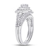 14k White Gold Round Diamond Bridal Wedding Ring Band Set 1 Cttw