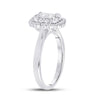 10k White Gold Princess Diamond Halo Bridal Wedding Engagement Ring 1/2 Cttw