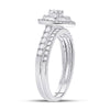 14k White Gold Round Diamond Bridal Wedding Ring Band Set 3/4 Cttw