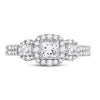 14k White Gold Princess Diamond 3-stone Bridal Wedding Engagement Ring 1 Cttw