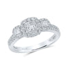 14k White Gold Princess Diamond 3-stone Bridal Wedding Engagement Ring 1 Cttw