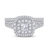 14k White Gold Princess Diamond Bridal Wedding Ring Band Set 1 Cttw