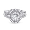 14k White Gold Round Diamond Bridal Wedding Ring Band Set 1 Cttw
