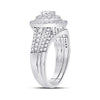 14k White Gold Round Diamond Bridal Wedding Ring Band Set 1 Cttw