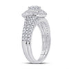 14k White Gold Round Diamond Bridal Wedding Ring Band Set 1 Cttw