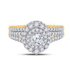 14k Yellow Gold Round Diamond Bridal Wedding Ring Band Set 1 Cttw