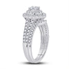 14k White Gold Round Diamond Bridal Wedding Ring Band Set 1 Cttw
