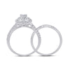 14k White Gold Round Diamond Bridal Wedding Ring Band Set 1 Cttw