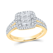  14k Yellow Gold Princess Diamond Square Bridal Wedding Engagement Ring 1 Cttw