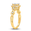 10k Yellow Gold Womens Round Diamond Cluster Halo Ring 1/2 Cttw
