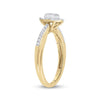 10k Yellow Gold Womens Round Diamond Oval Cluster Ring 1/4 Cttw