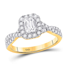  14k Yellow Gold Emerald Diamond Solitaire Bridal Wedding Engagement Ring 1 Cttw