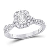 14k White Gold Emerald Diamond Solitaire Bridal Wedding Engagement Ring 1 Cttw